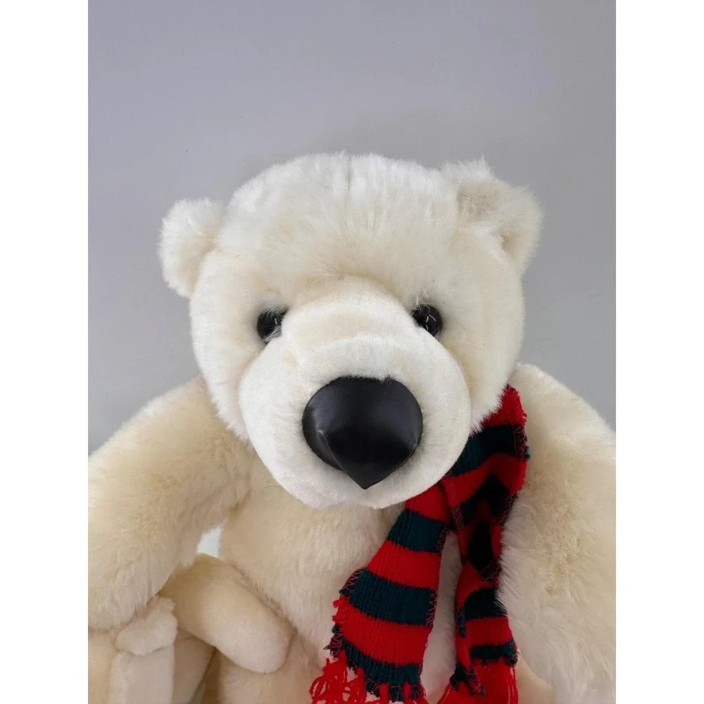 Kids Preferred Polar Bear Mama Baby Plush Set Scarf Hat Christmas 12